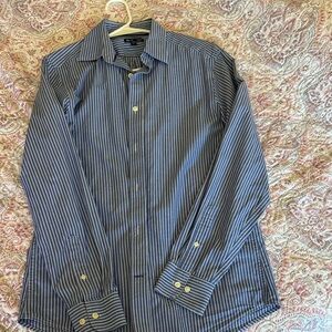 Men size M, Gap stripe, blue shirt.